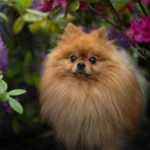 anjing pomeranian lucu sedang bergaya